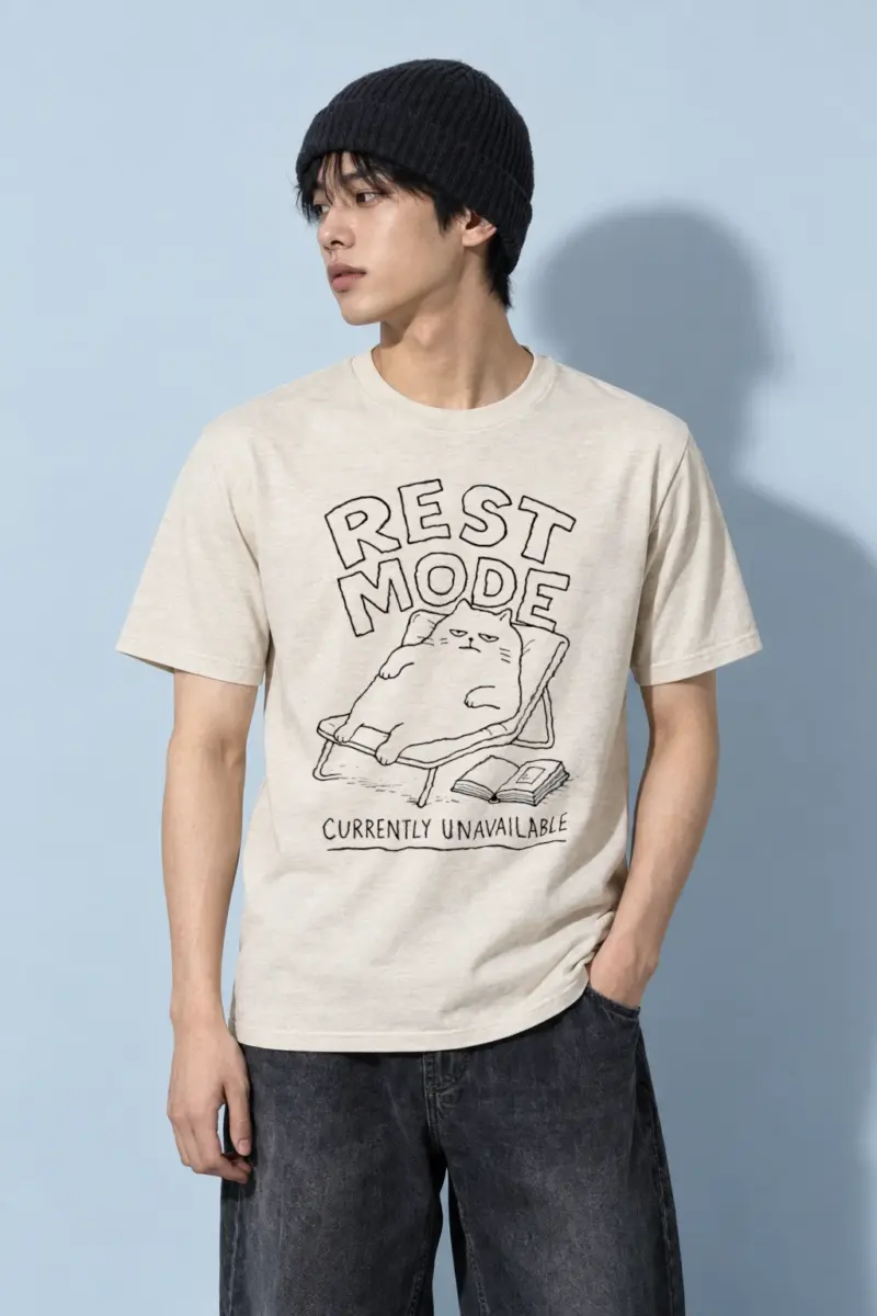 "Rest Mode" Heavyweight Unisex Crewneck T-shirt