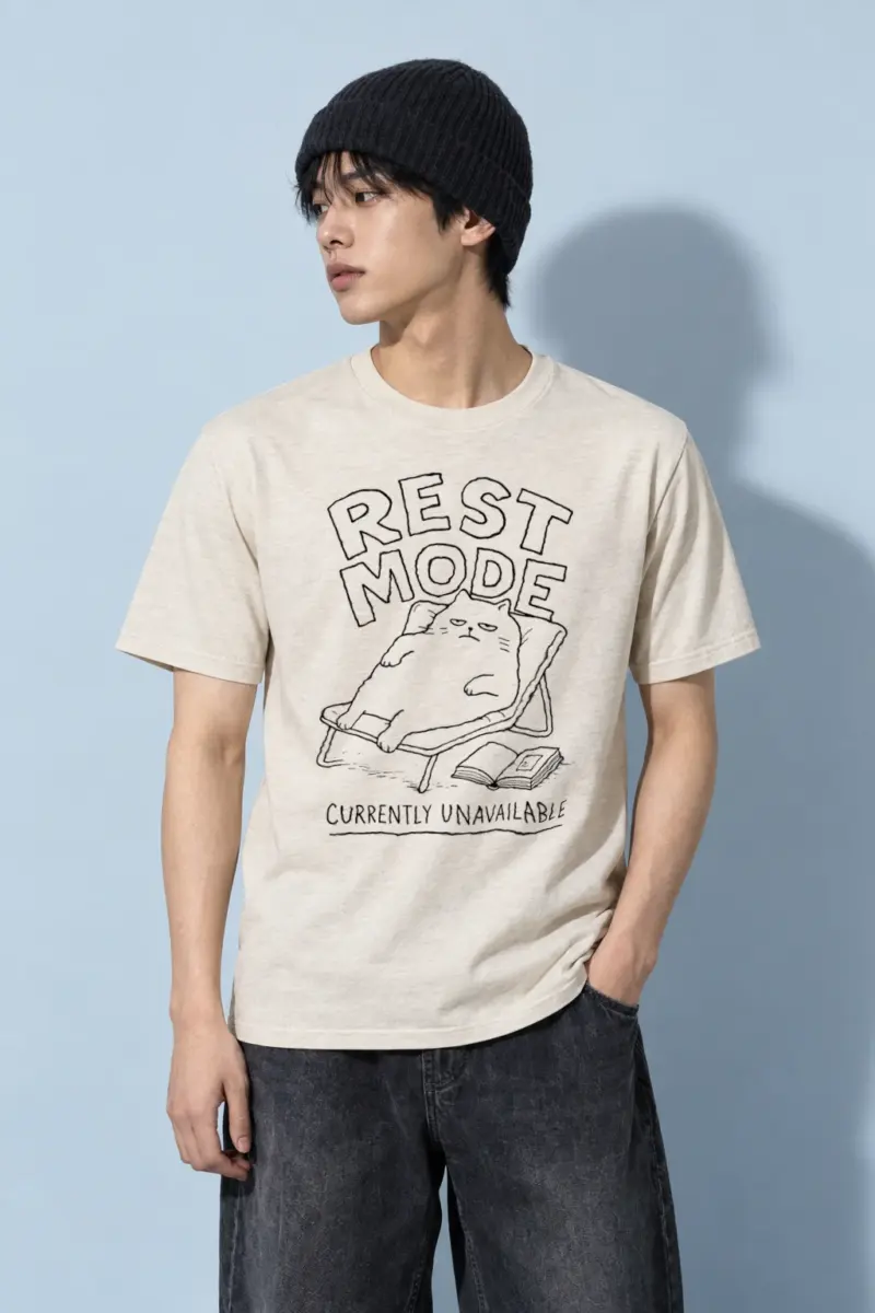 "Rest Mode" Heavyweight Unisex Crewneck T-shirt