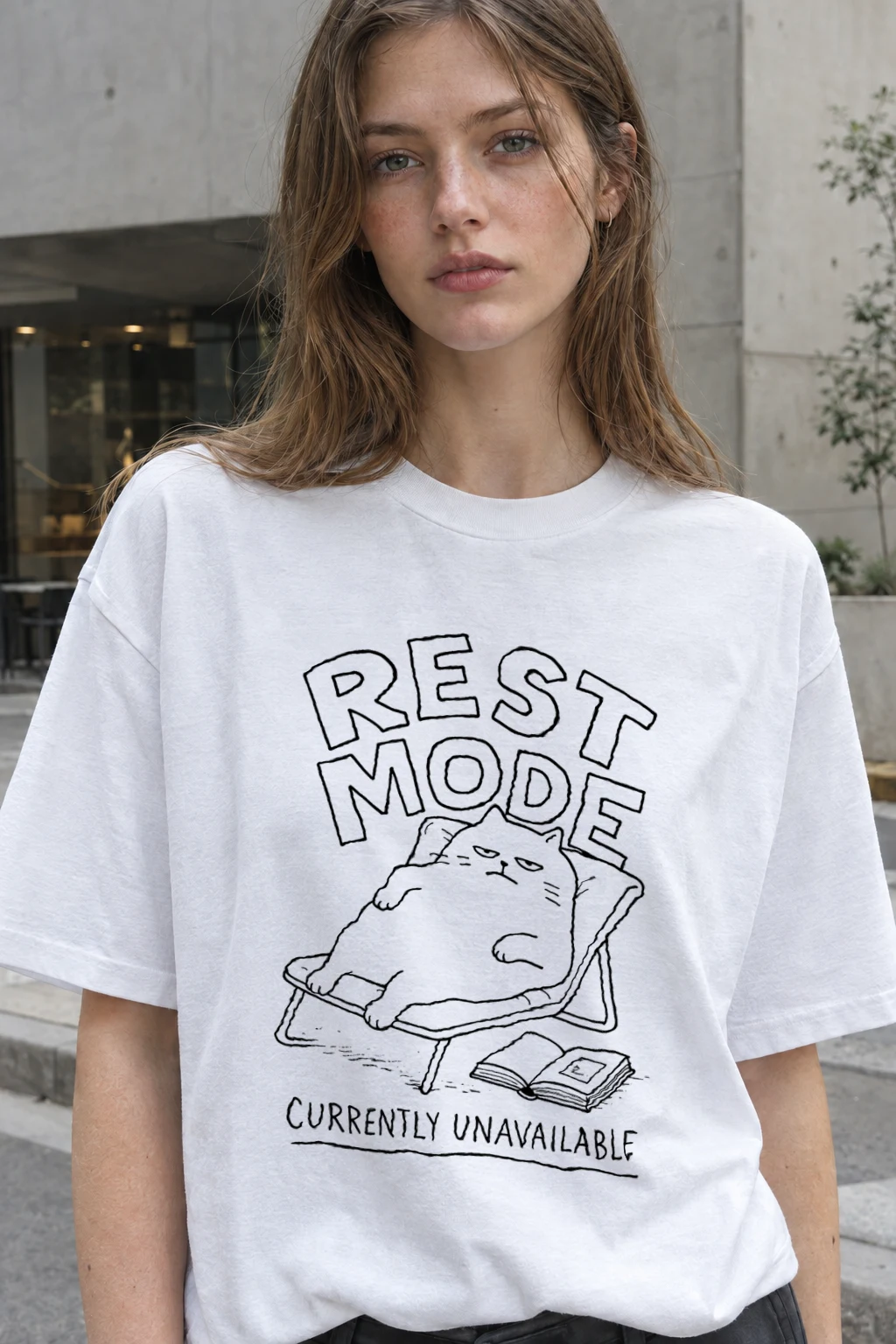 "Rest Mode" Heavyweight Unisex Crewneck T-shirt | Gildan 5000