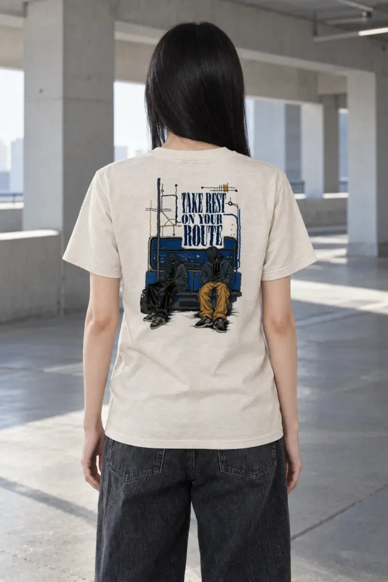 "Rest On Your Route" Heavyweight Unisex Crewneck T-shirt | Gildan 5000