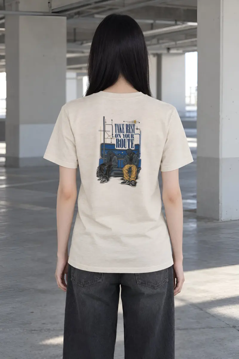 "Rest On Your Route" Heavyweight Unisex Crewneck T-shirt