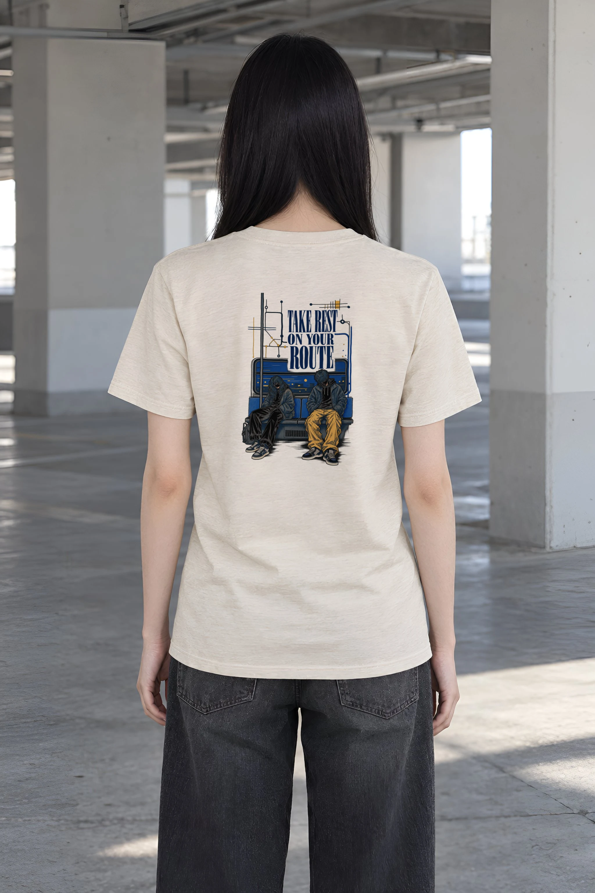 "Rest On Your Route" Heavyweight Unisex Crewneck T-shirt