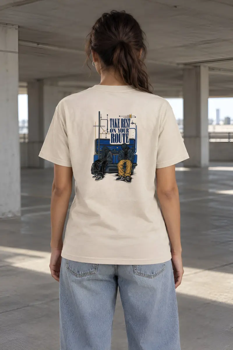 "Rest On Your Route" Heavyweight Unisex Crewneck T-shirt