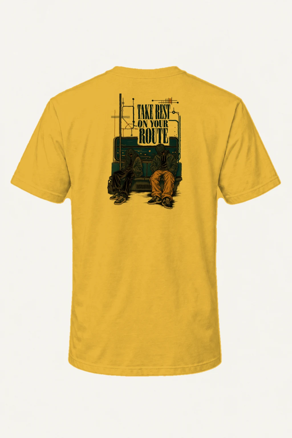"Rest On Your Route" Heavyweight Unisex Crewneck T-shirt | Gildan 5000