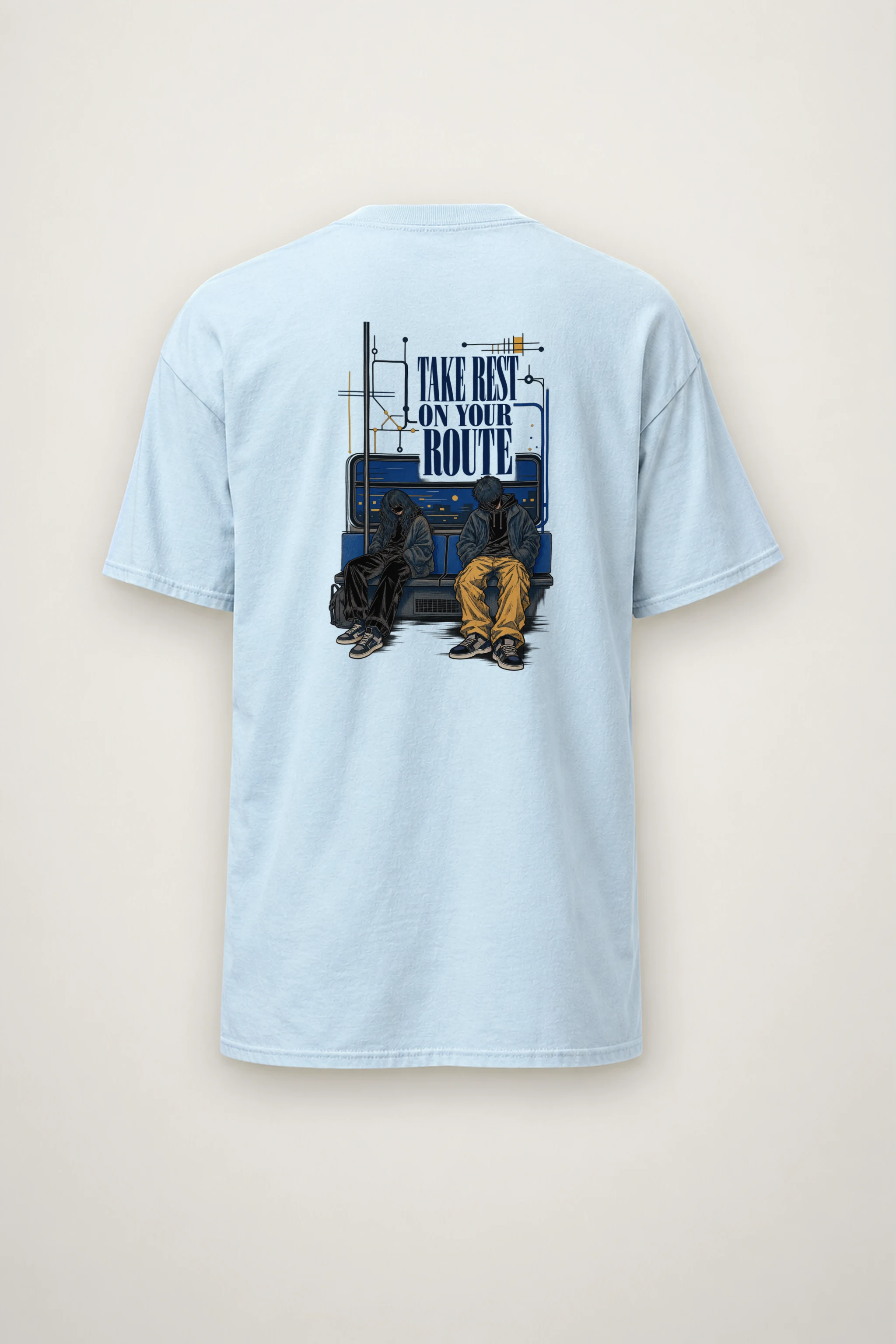 "Rest On Your Route" Heavyweight Unisex Crewneck T-shirt