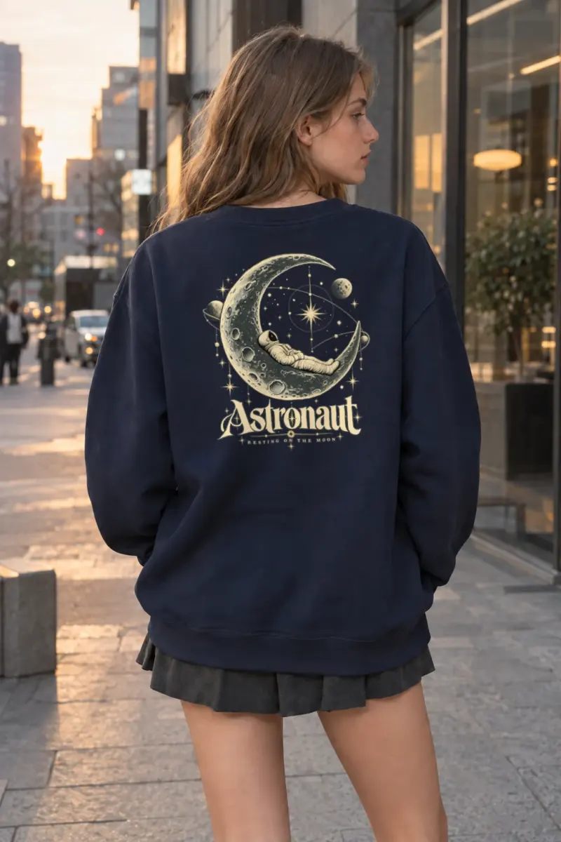 "Resting On The Moon" Heavy Blend Unisex Crewneck Sweatshirt | Gildan 18000