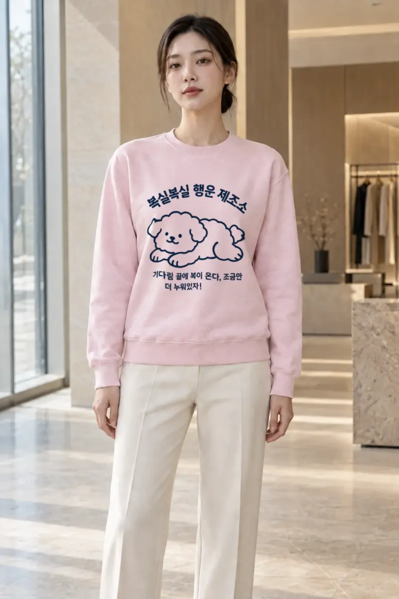 "Resting Puppy Line Art" Heavy Blend Unisex Crewneck Sweatshirt | Gildan 18000