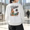 "Retro Beach Pinup" Heavy Blend Unisex Crewneck Sweatshirt | Gildan 18000