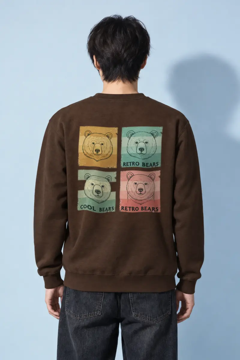 "Retro Bears" Heavy Blend Unisex Crewneck Sweatshirt