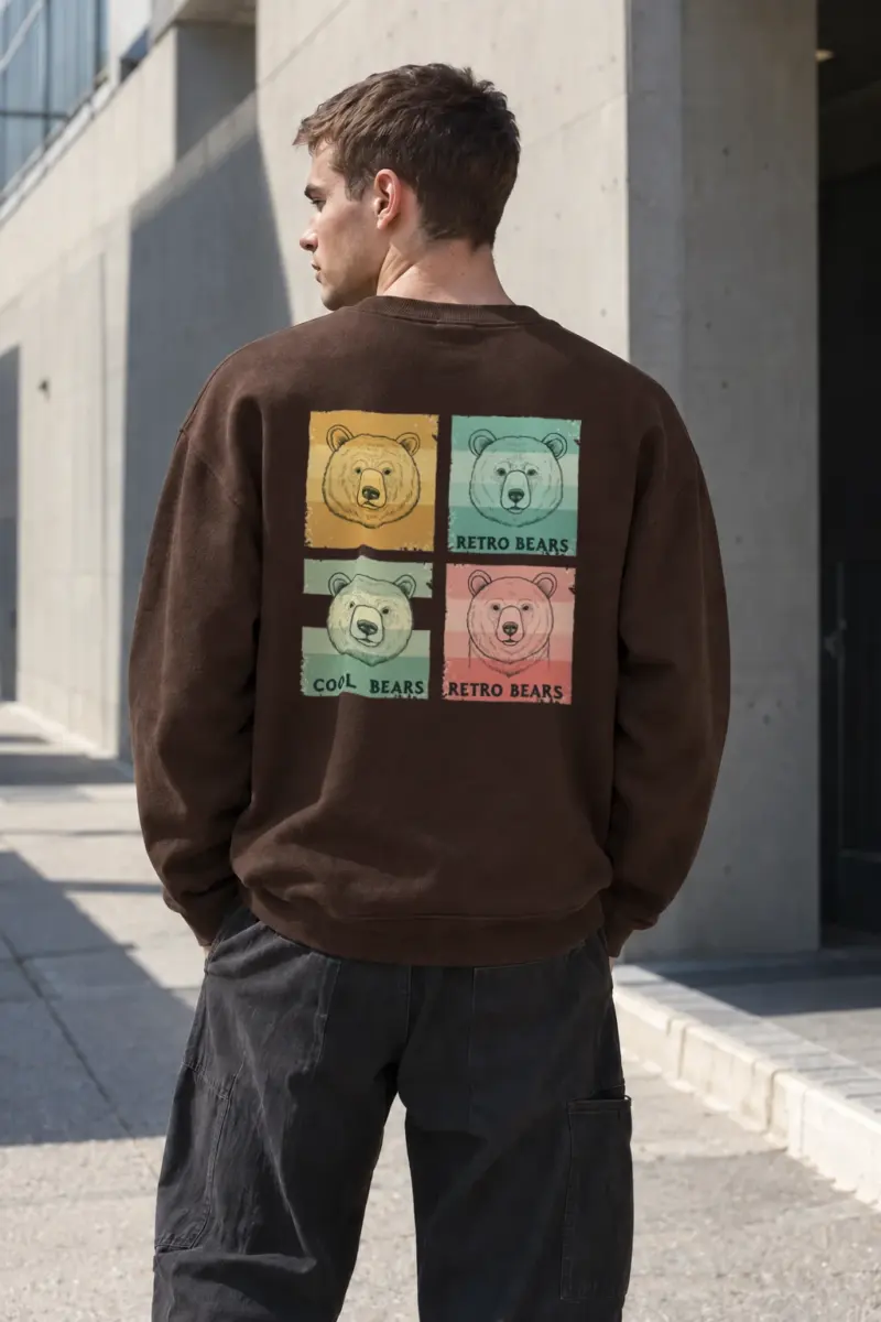 "Retro Bears" Heavy Blend Unisex Crewneck Sweatshirt | Gildan 18000