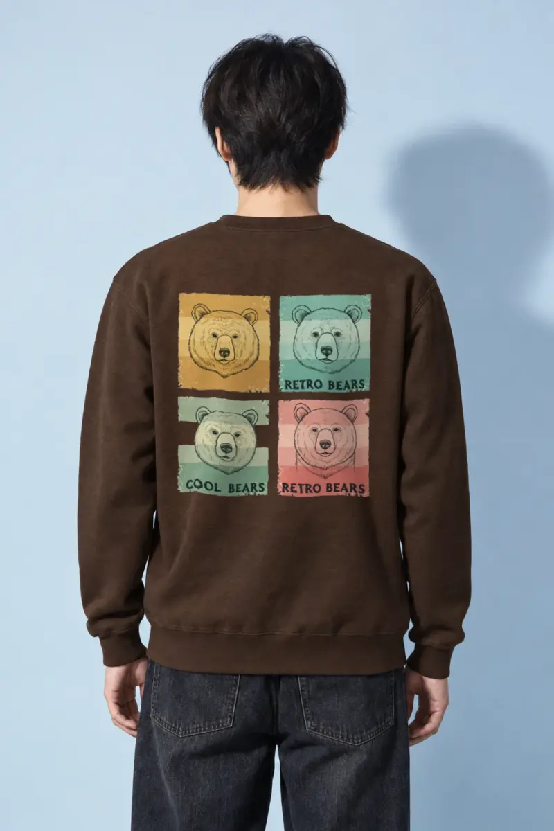 "Retro Bears" Heavy Blend Unisex Crewneck Sweatshirt