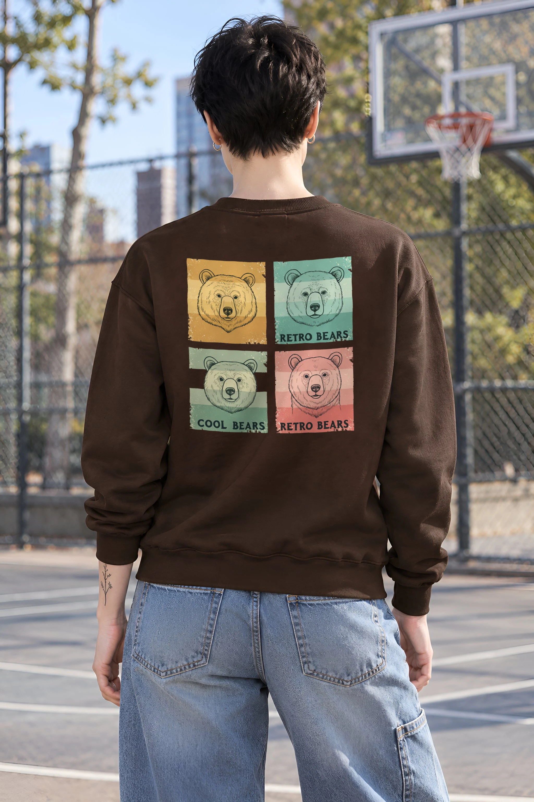 "Retro Bears" 1 Crewneck Sweatshirt