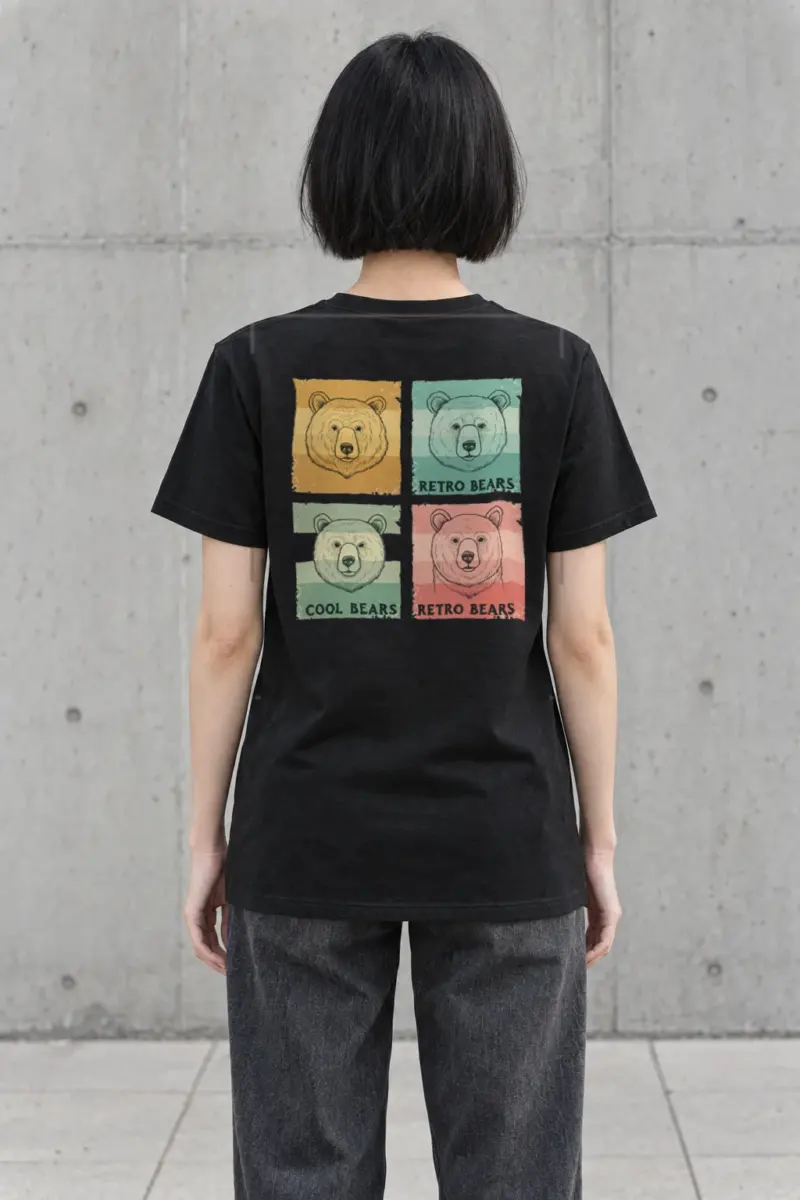 "Retro Bears" Heavyweight Unisex Crewneck T-shirt