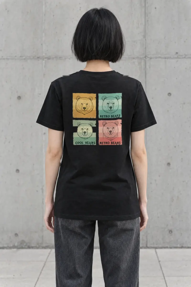 "Retro Bears" Heavyweight Unisex Crewneck T-shirt