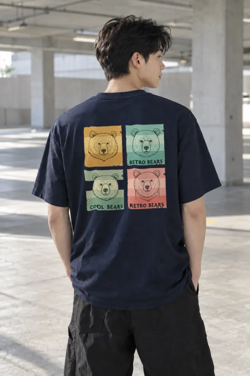 "Retro Bears" Heavyweight Unisex Crewneck T-shirt | Gildan 5000