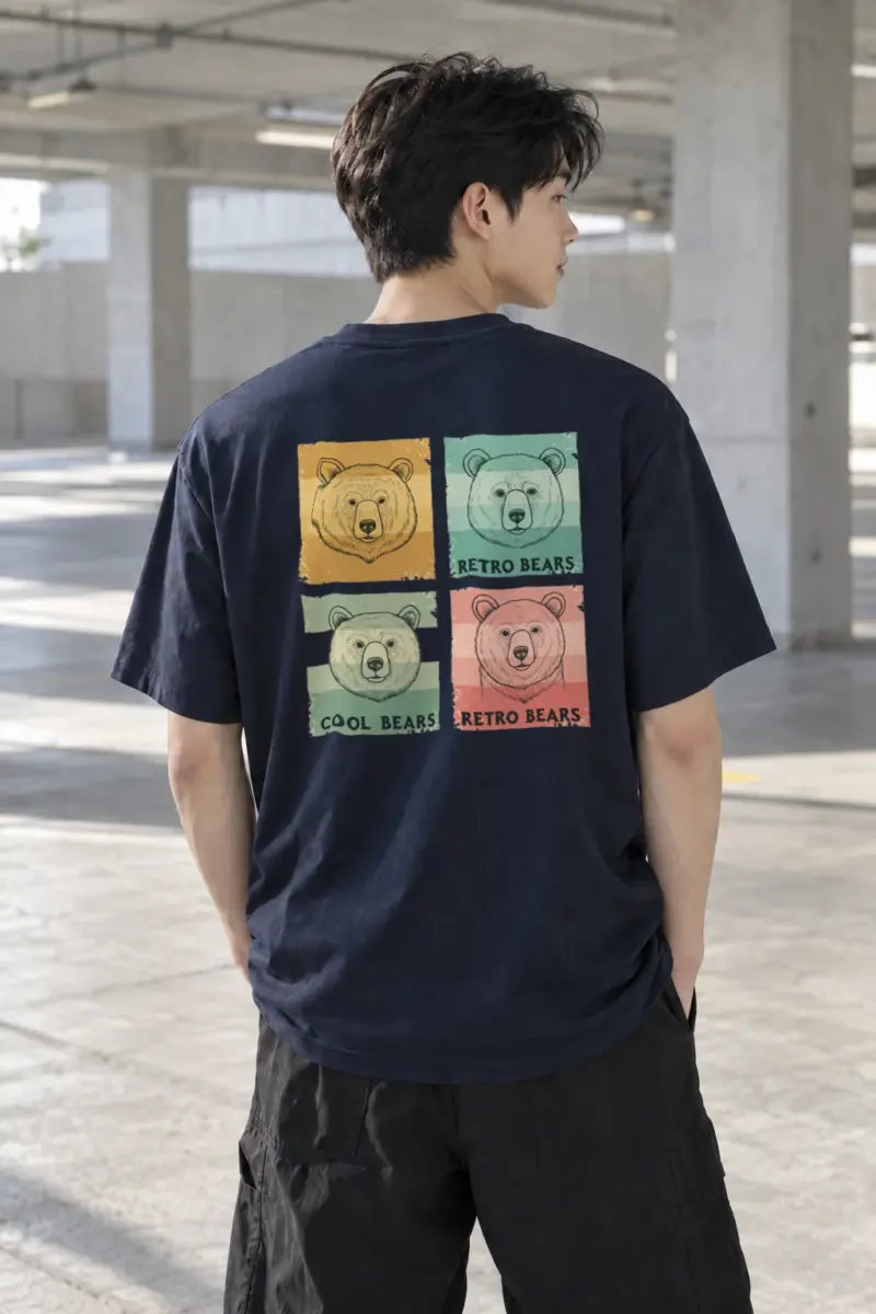 "Retro Bears" Heavyweight Unisex Crewneck T-shirt | Gildan 5000