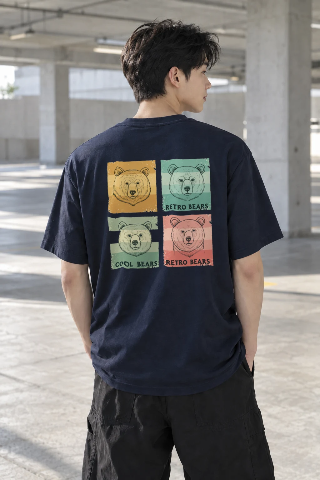 "Retro Bears" Heavyweight Unisex Crewneck T-shirt | Gildan 5000