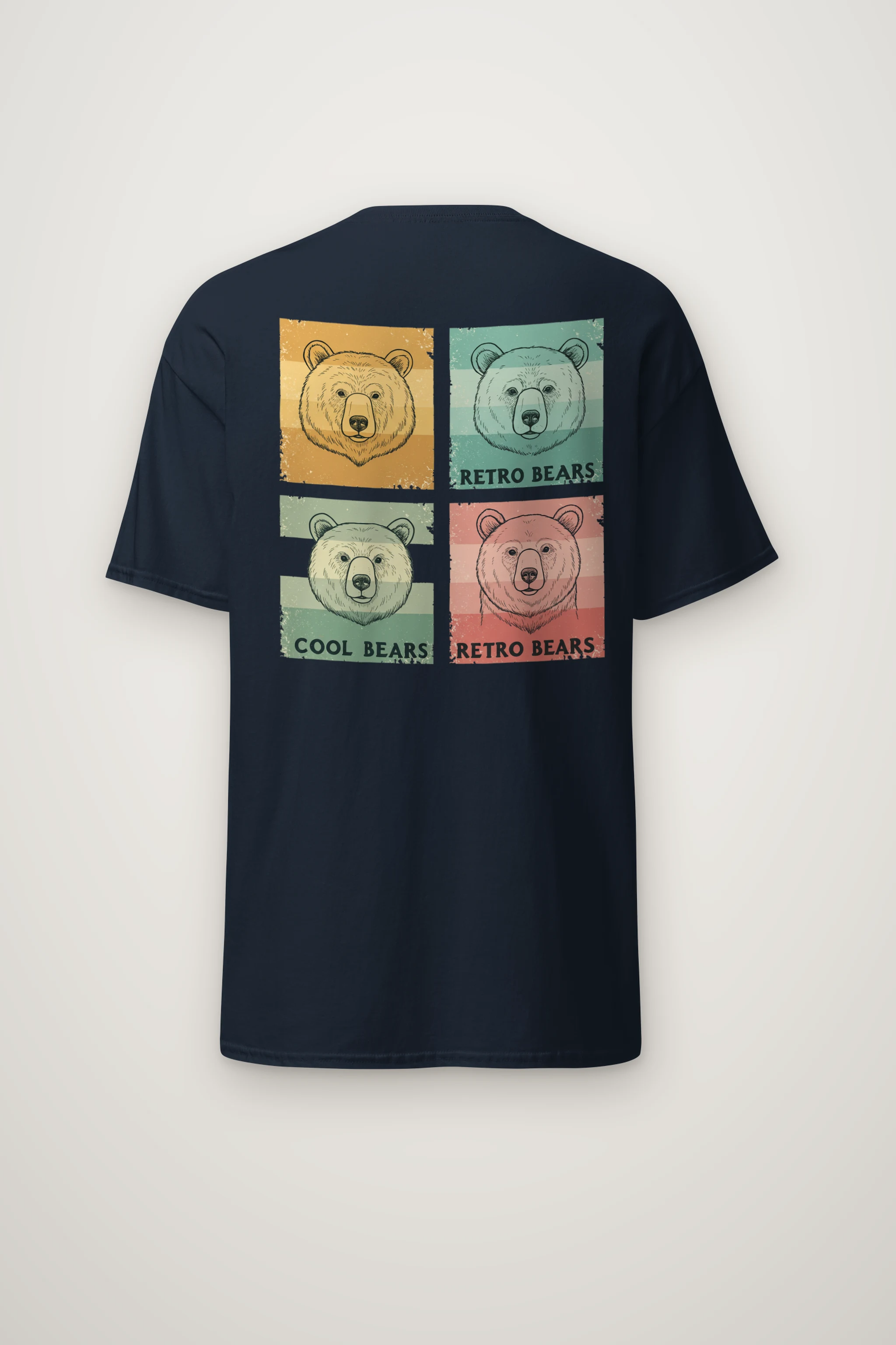 "Retro Bears" Heavyweight Unisex Crewneck T-shirt