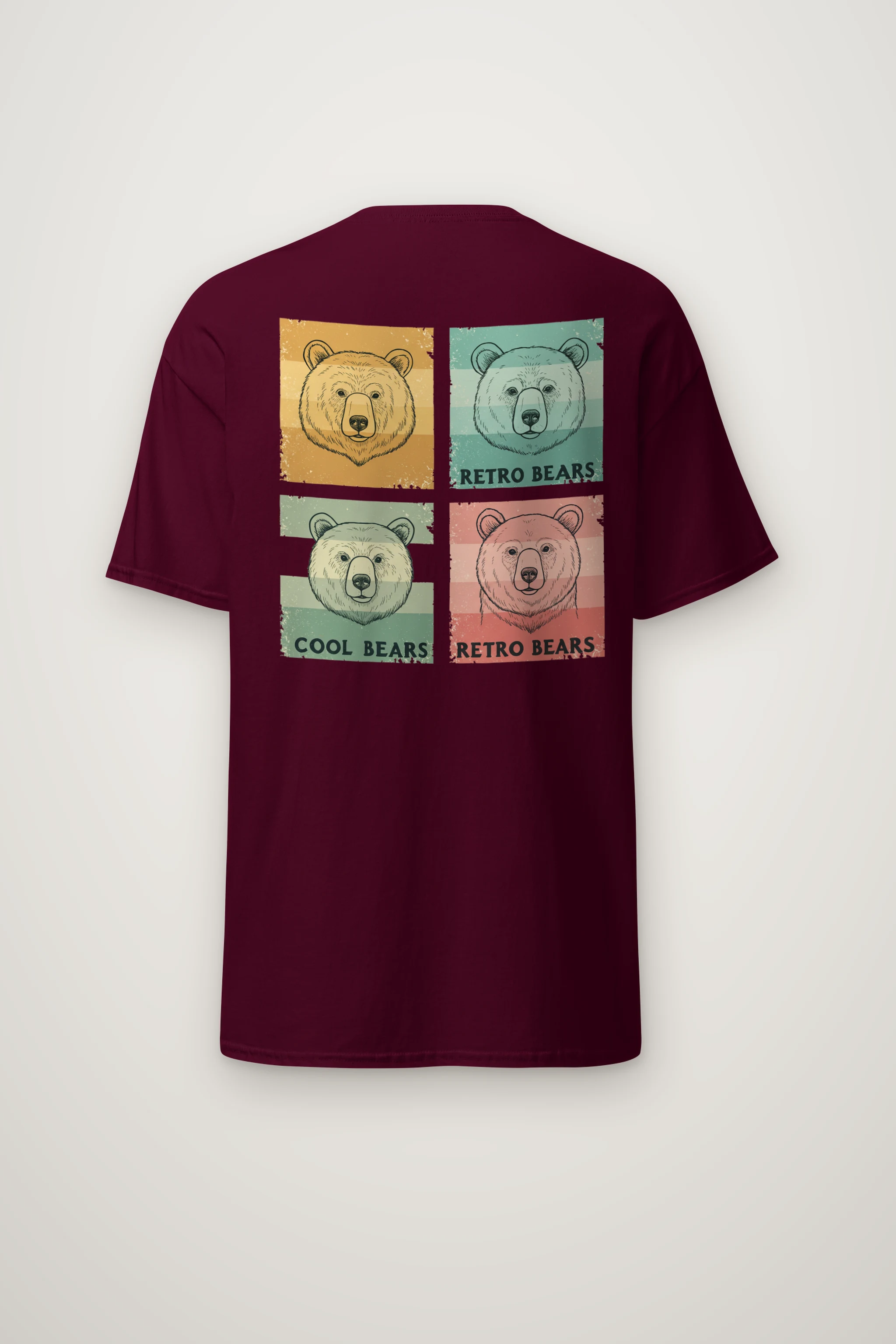 "Retro Bears" Heavyweight Unisex Crewneck T-shirt