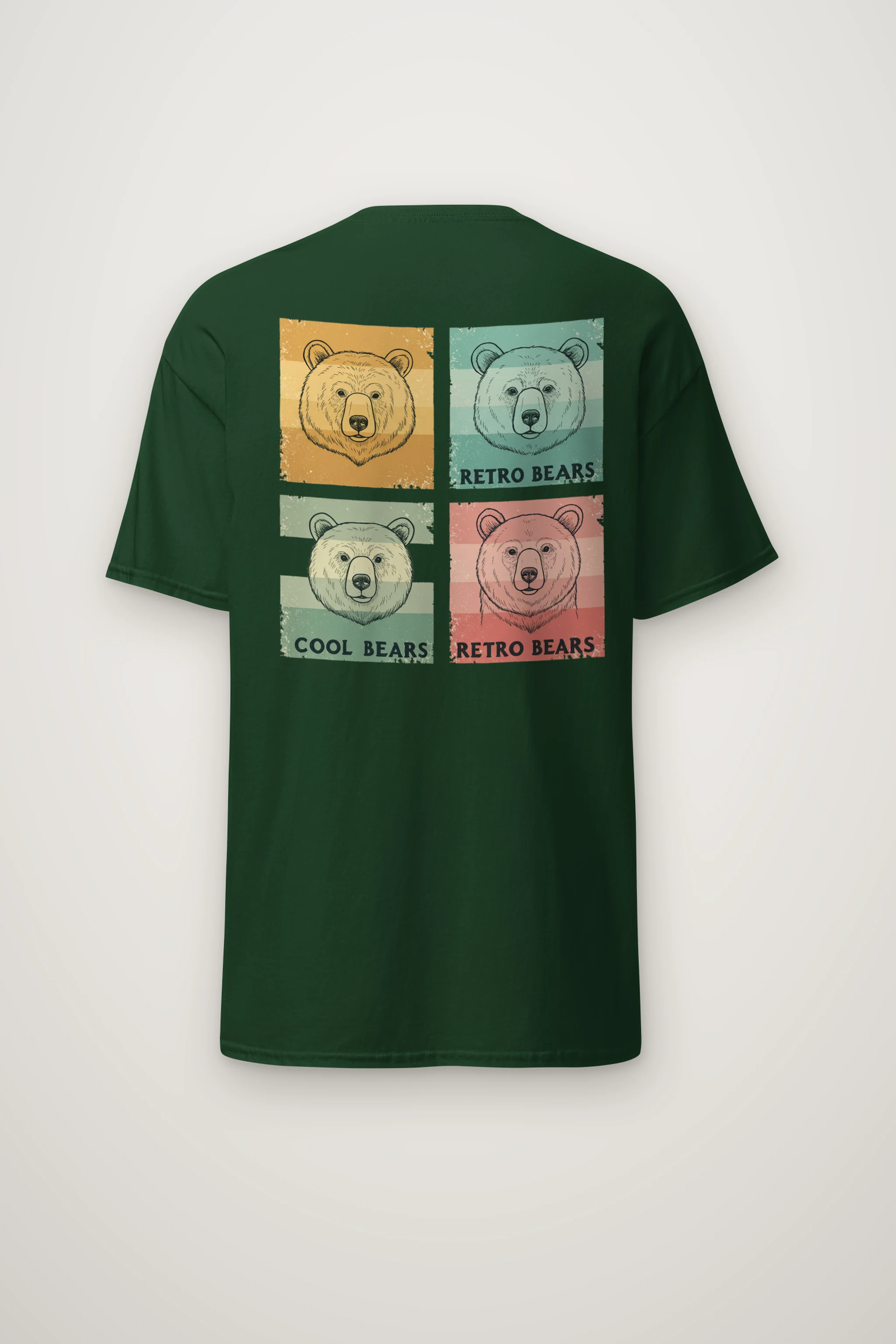 "Retro Bears" Heavyweight Unisex Crewneck T-shirt