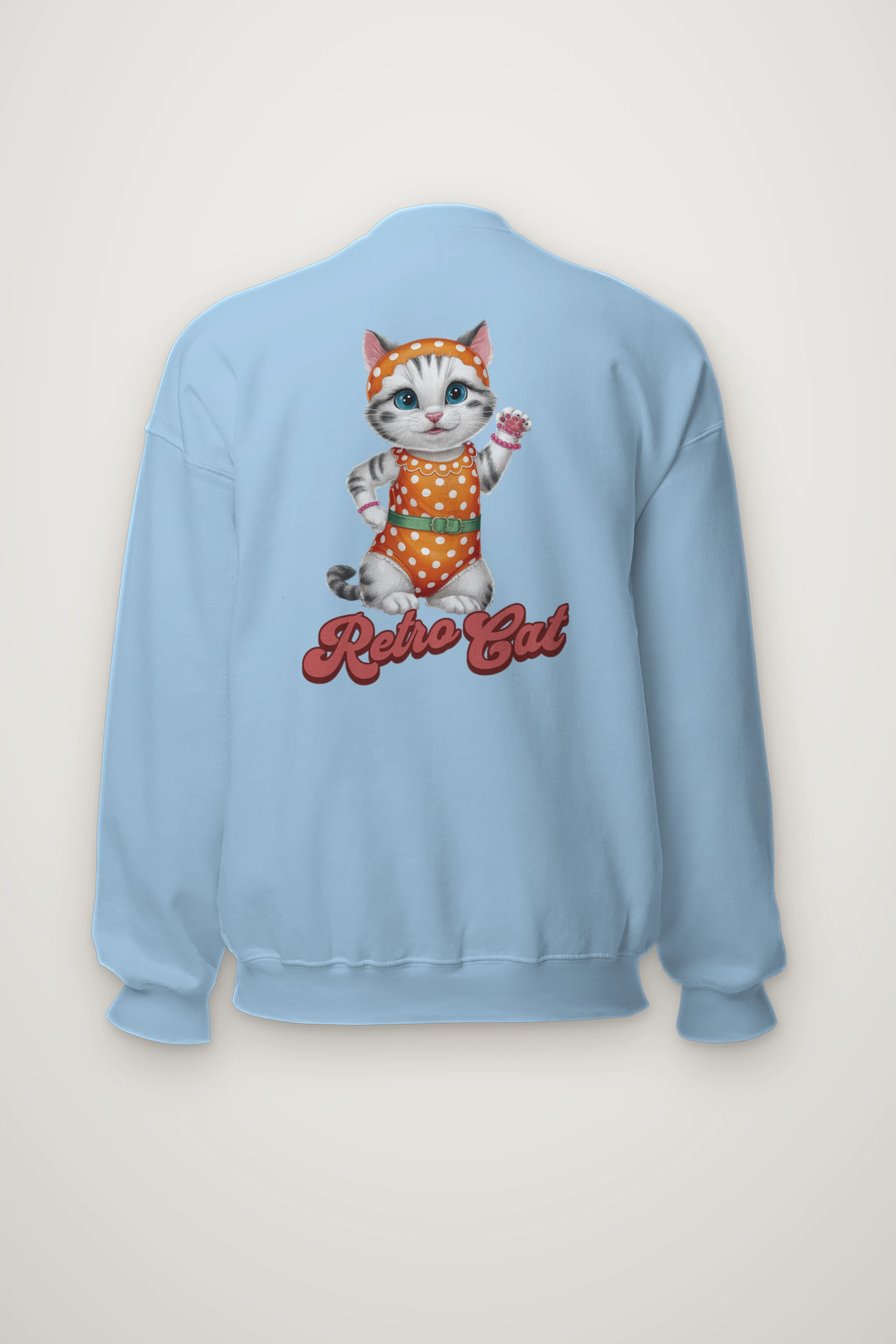 "Retro Cat" Heavy Blend Unisex Crewneck Sweatshirt