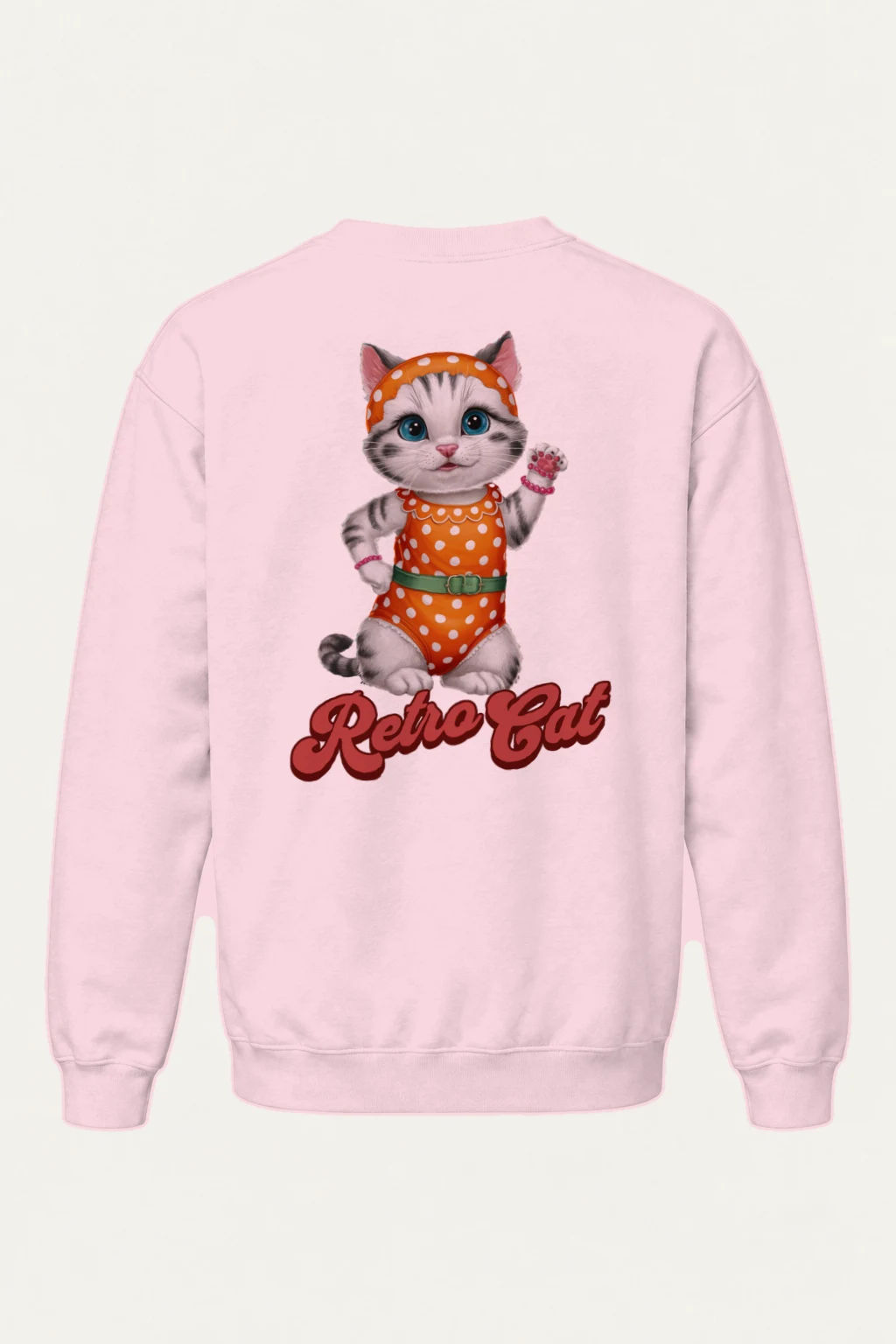 "Retro Cat" Heavy Blend Unisex Crewneck Sweatshirt | Gildan 18000