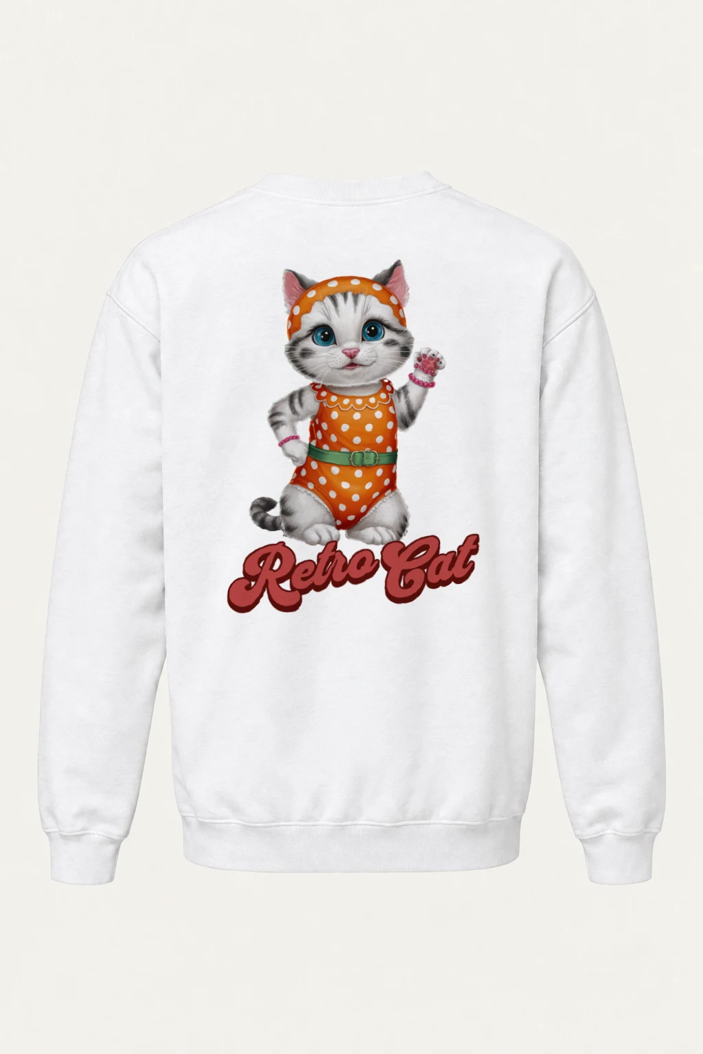 "Retro Cat" Heavy Blend Unisex Crewneck Sweatshirt | Gildan 18000