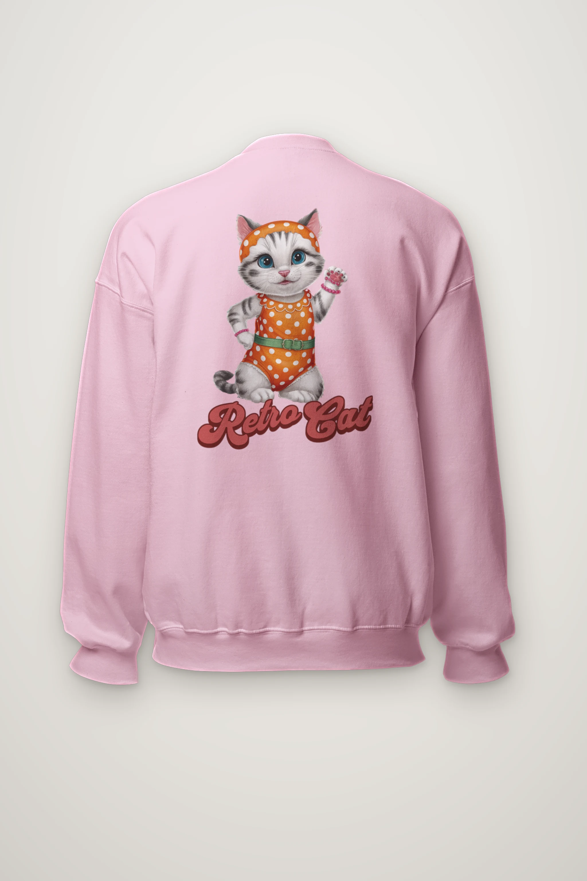 "Retro Cat" Heavy Blend Unisex Crewneck Sweatshirt