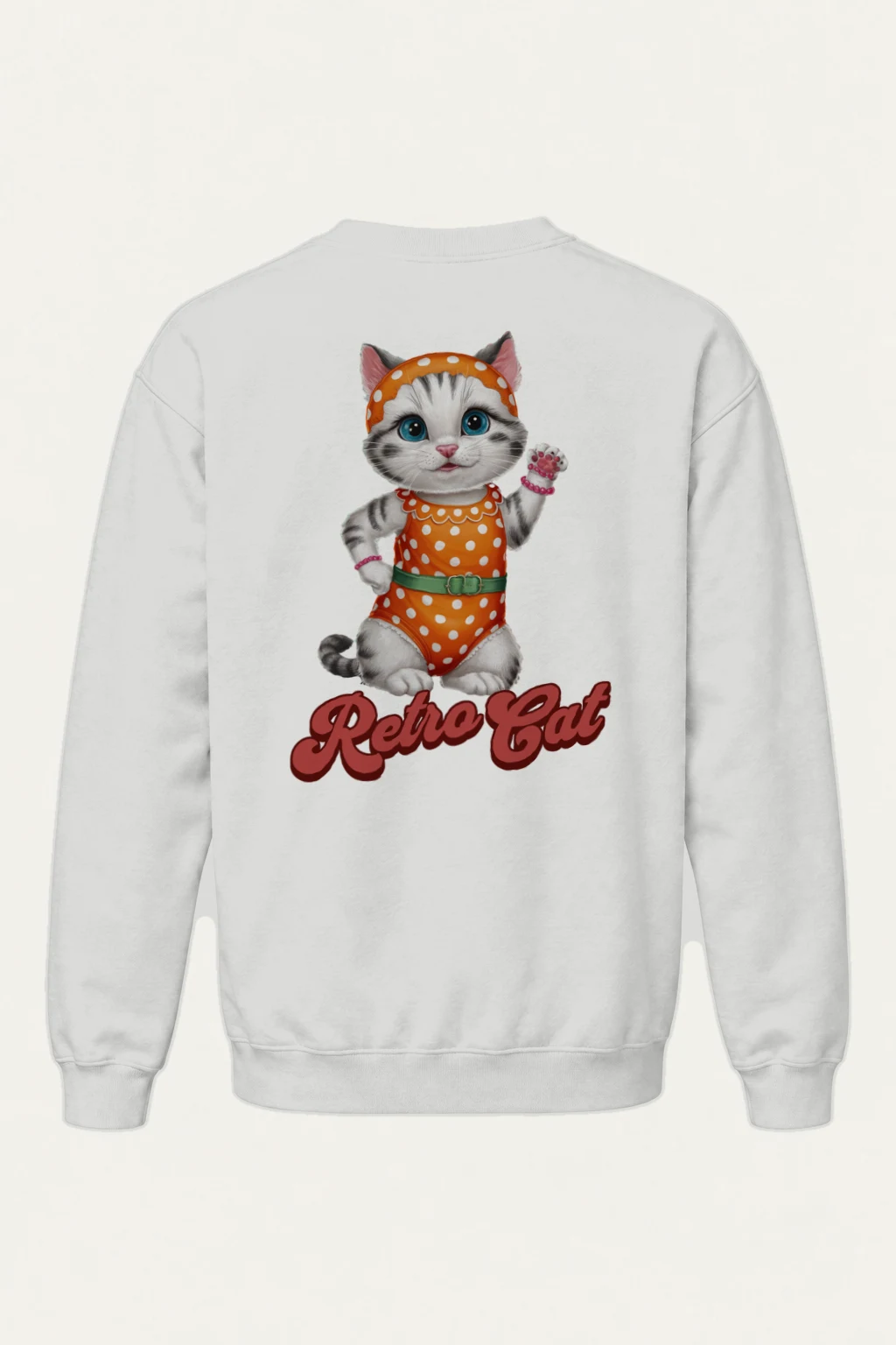 "Retro Cat" Heavy Blend Unisex Crewneck Sweatshirt | Gildan 18000