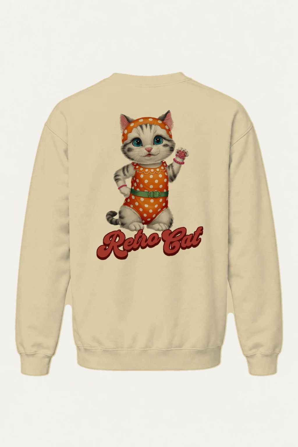 "Retro Cat" Heavy Blend Unisex Crewneck Sweatshirt | Gildan 18000