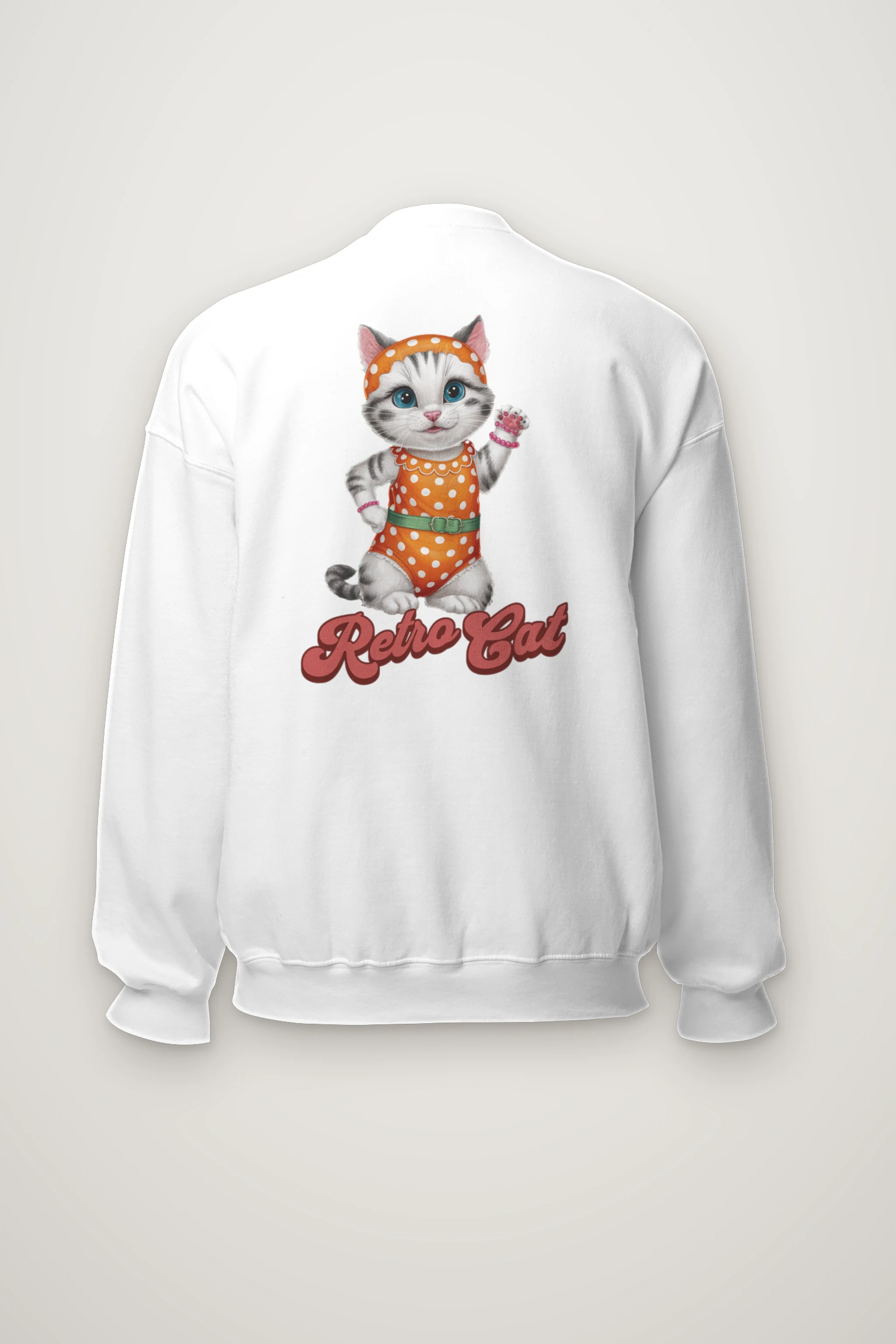 "Retro Cat" Heavy Blend Unisex Crewneck Sweatshirt