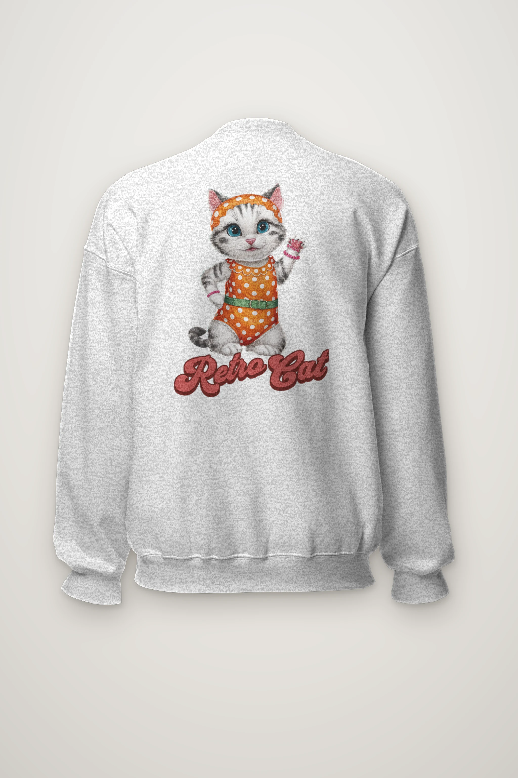 "Retro Cat" Heavy Blend Unisex Crewneck Sweatshirt