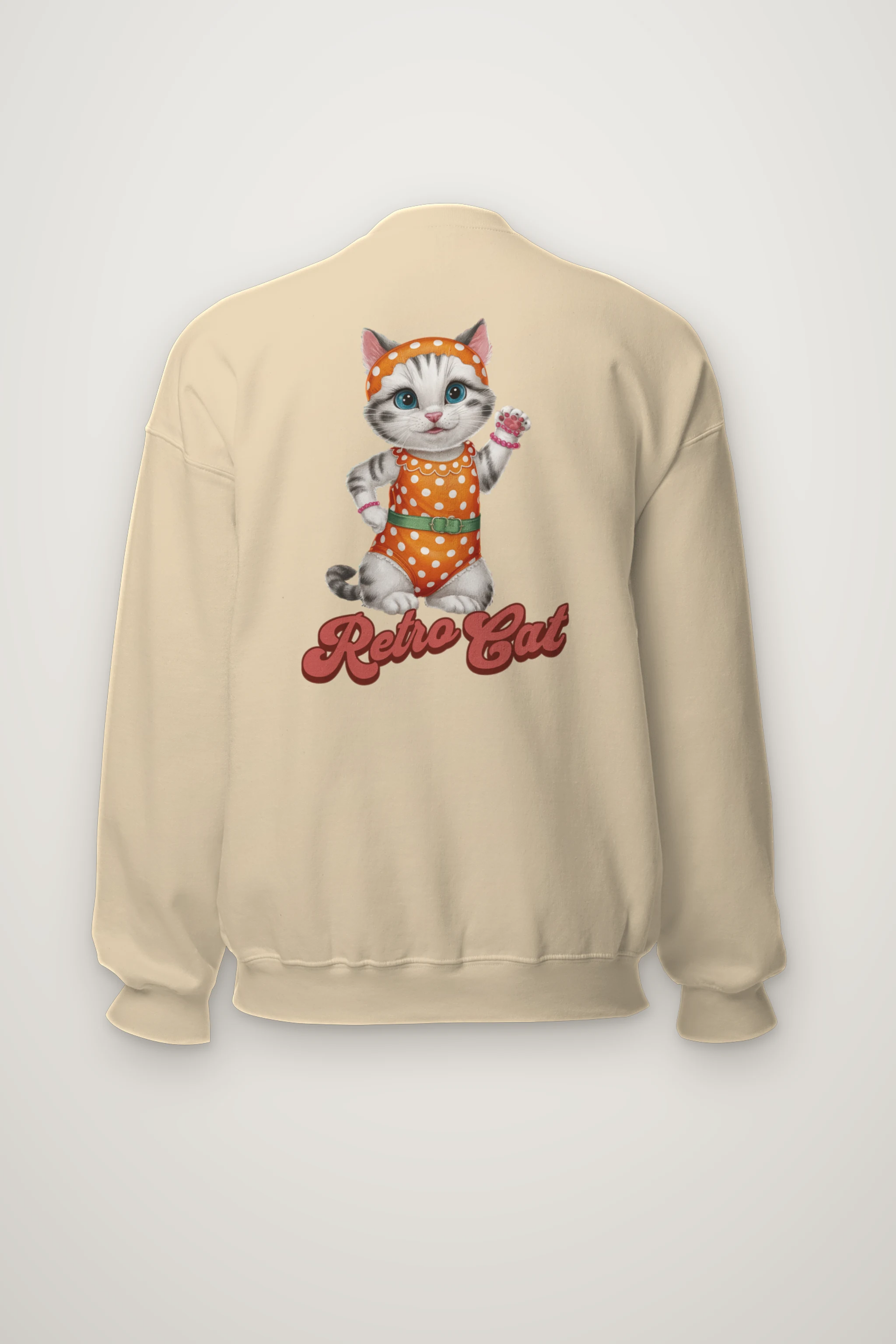 "Retro Cat" Heavy Blend Unisex Crewneck Sweatshirt
