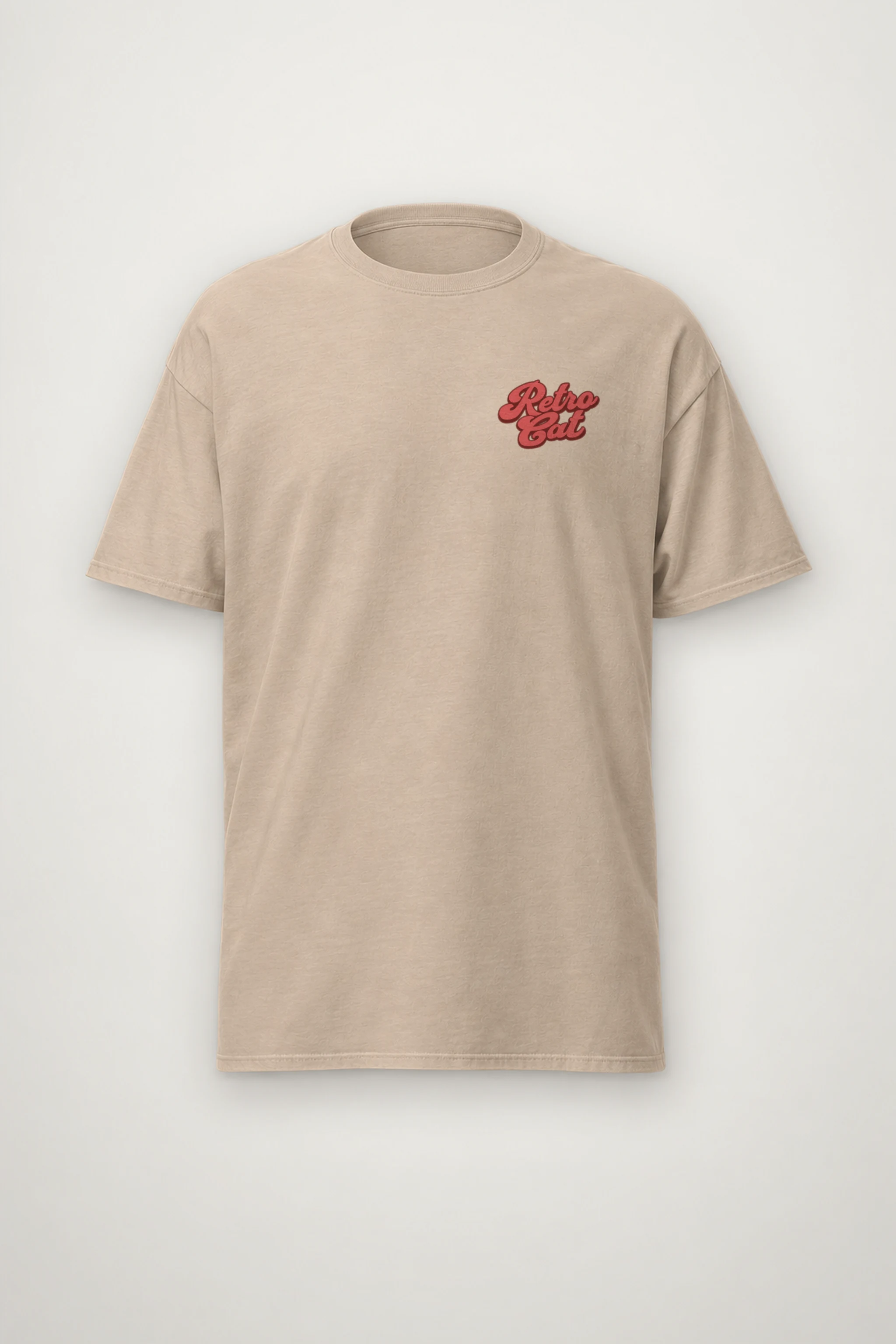 "Retro Cat" Heavyweight Unisex Crewneck T-shirt