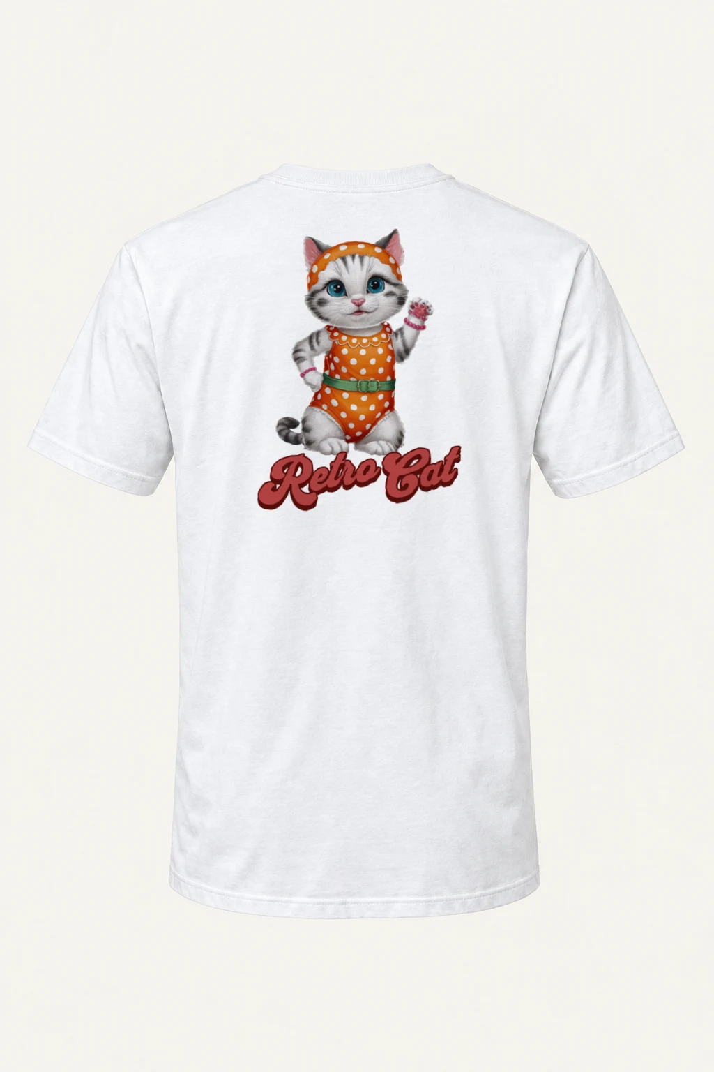 "Retro Cat" Heavyweight Unisex Crewneck T-shirt | Gildan 5000