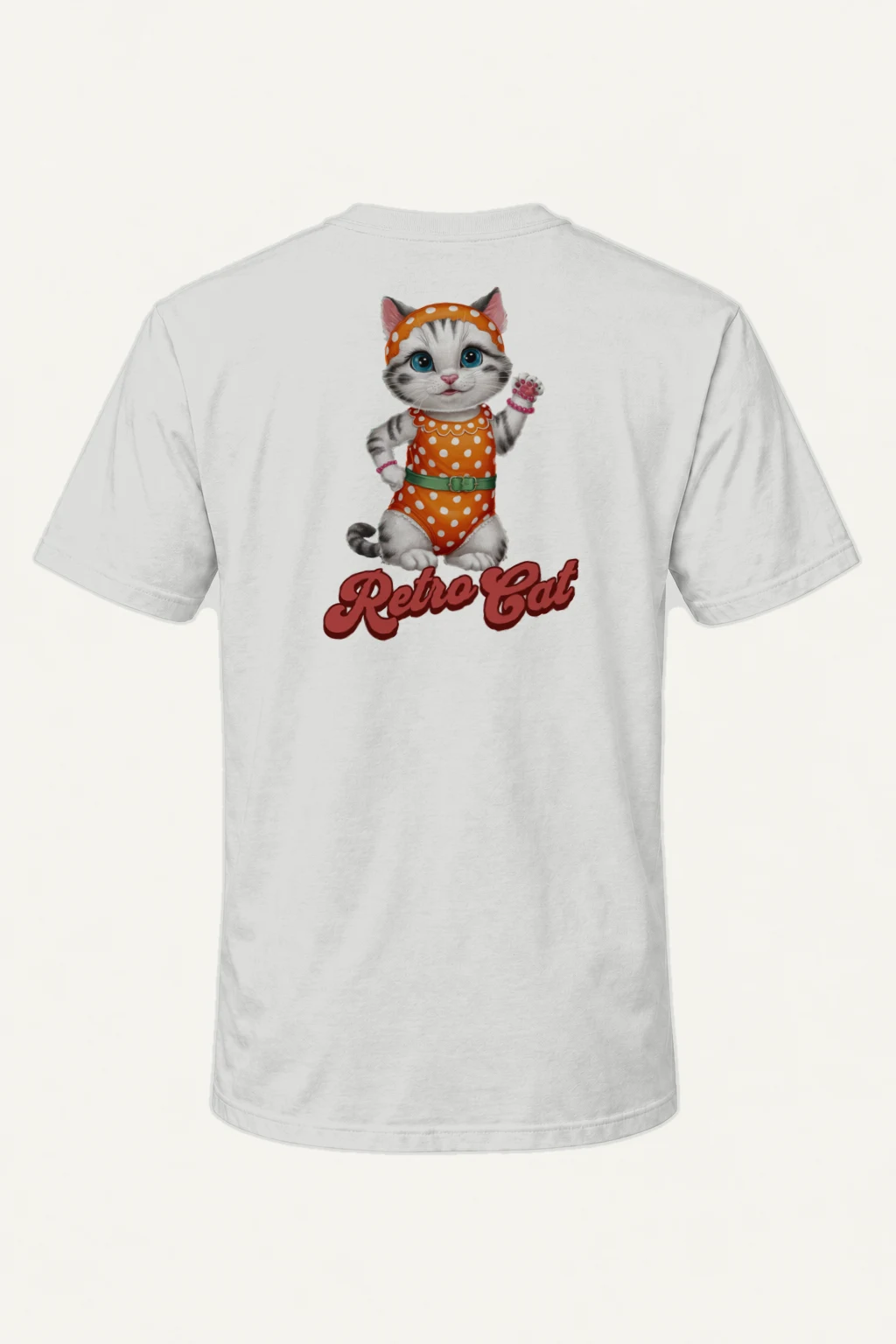 "Retro Cat" Heavyweight Unisex Crewneck T-shirt | Gildan 5000