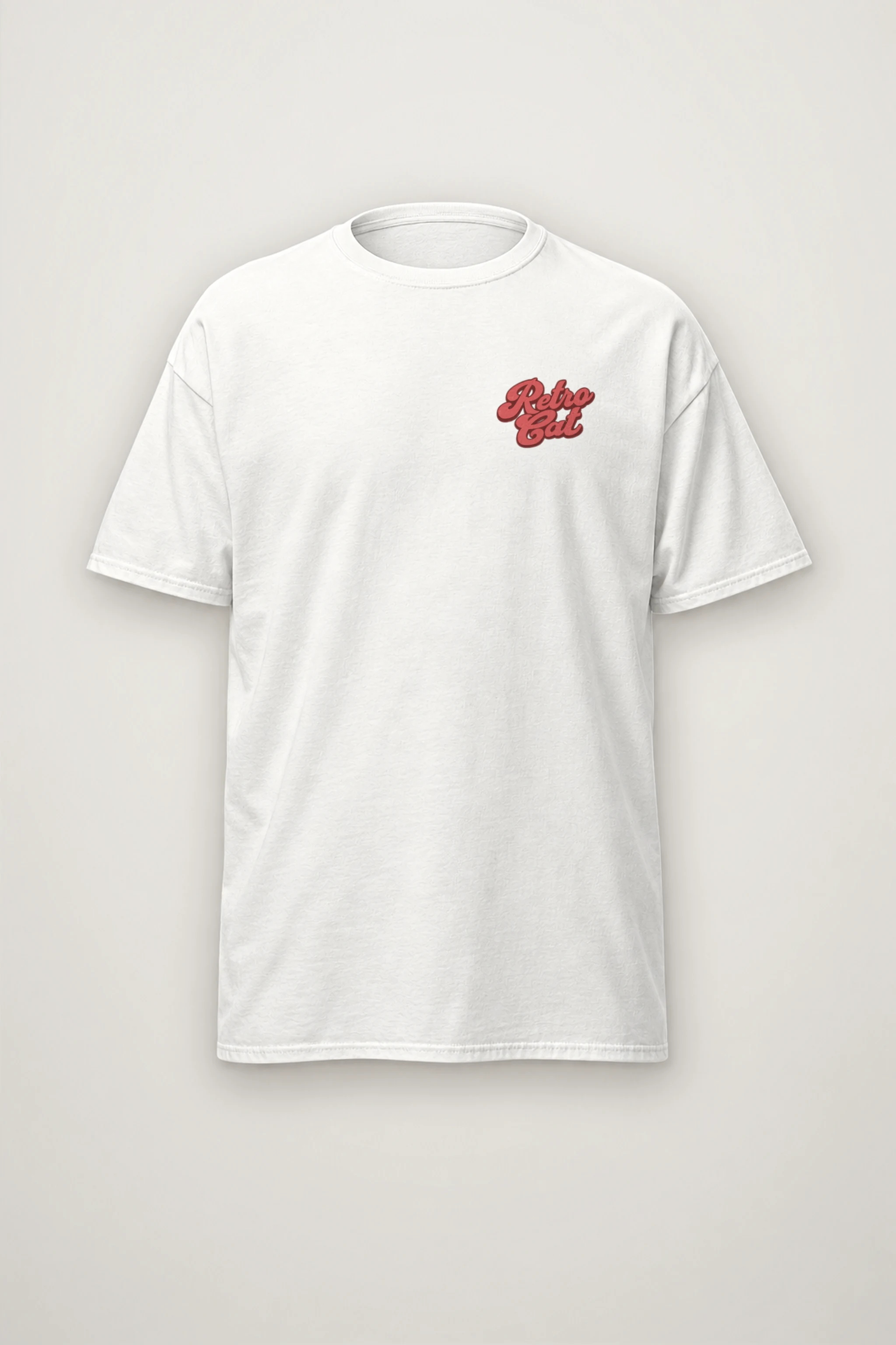 "Retro Cat" Heavyweight Unisex Crewneck T-shirt