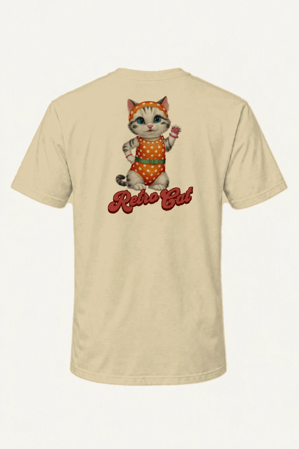 "Retro Cat" Heavyweight Unisex Crewneck T-shirt | Gildan 5000