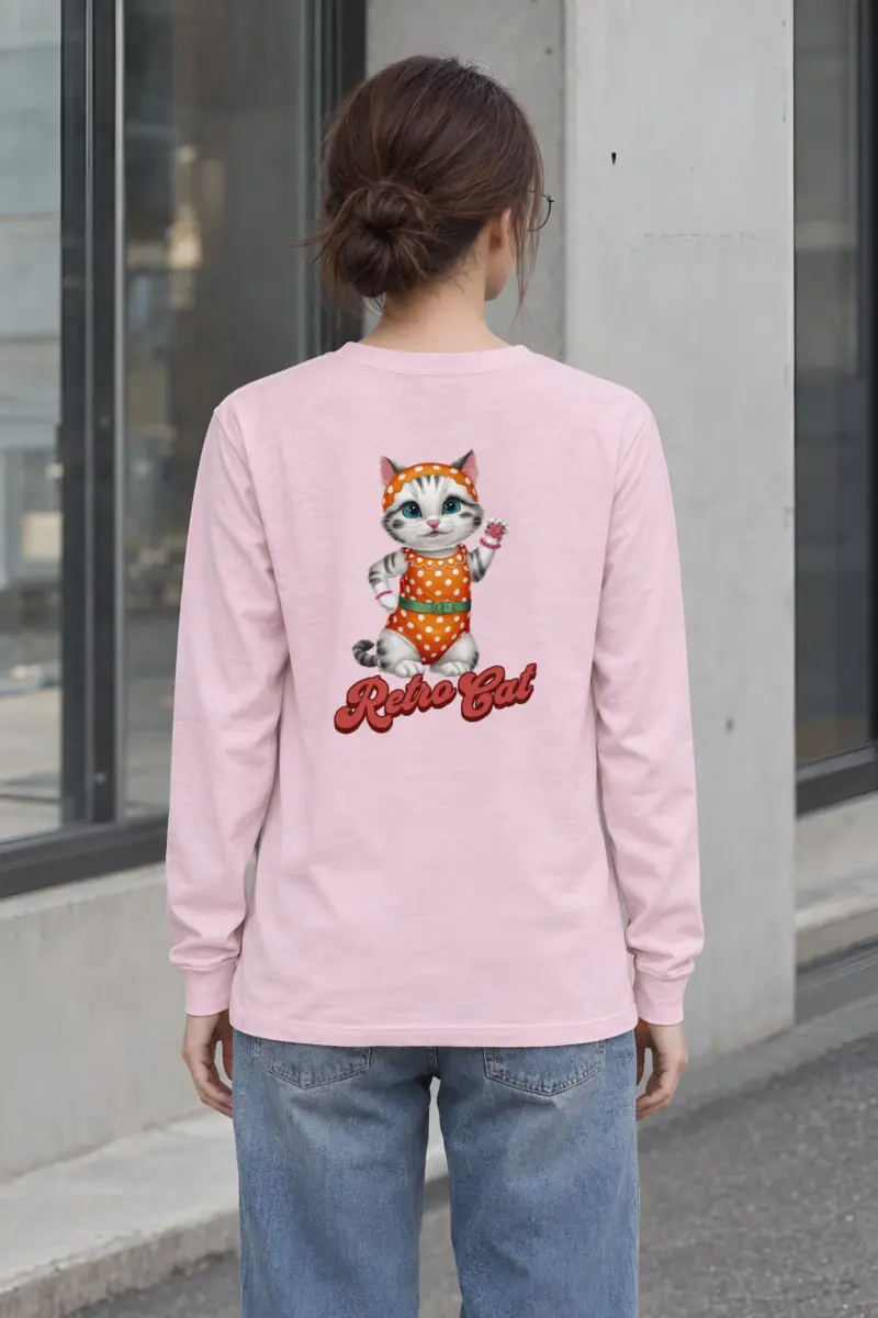 "Retro Cat" Unisex Longsleeve T-shirt