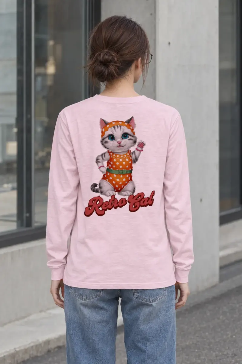 "Retro Cat" Unisex Longsleeve T-shirt
