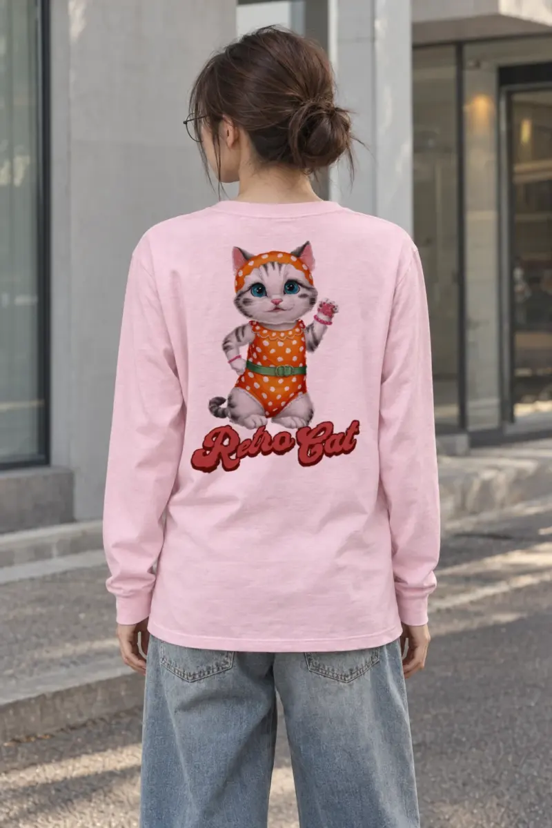 "Retro Cat" Unisex Longsleeve T-shirt | Gildan 2400