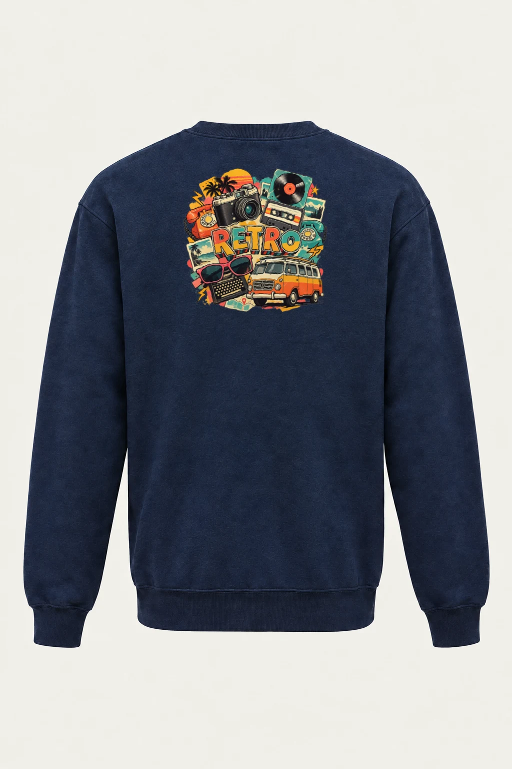 "Retro Culture Collage" Heavy Blend Unisex Crewneck Sweatshirt | Gildan 18000