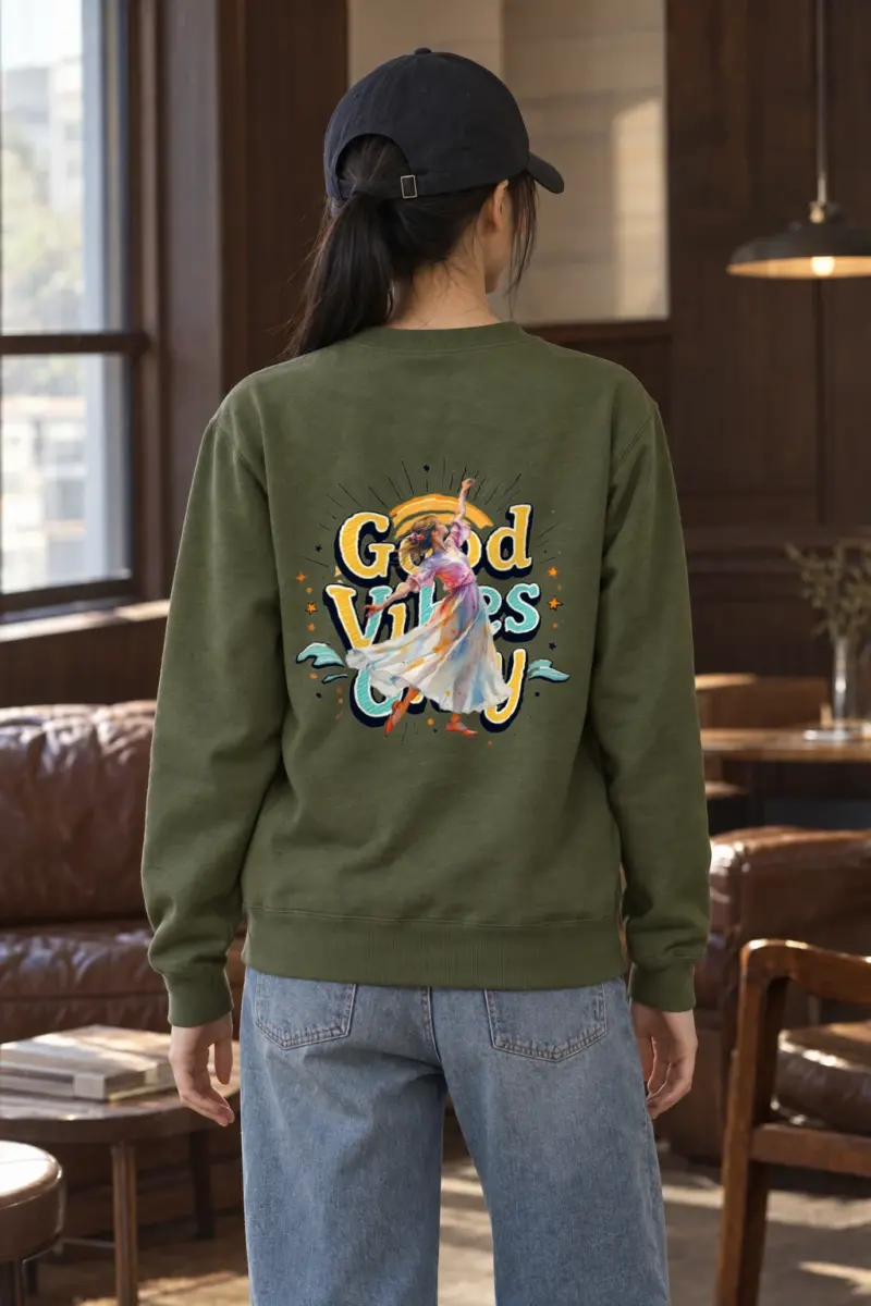 "Retro Dance Rays" Heavy Blend Unisex Crewneck Sweatshirt
