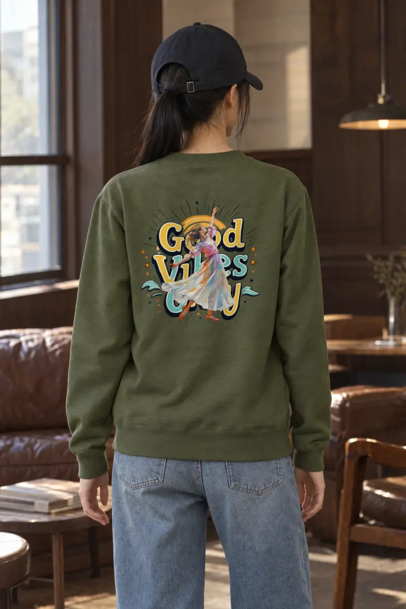 "Retro Dance Rays" Heavy Blend Unisex Crewneck Sweatshirt