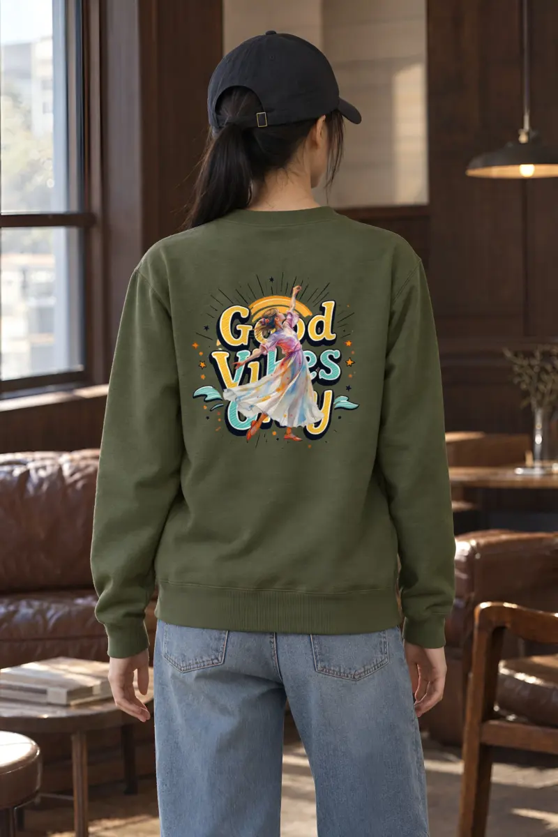 "Retro Dance Rays" Heavy Blend Unisex Crewneck Sweatshirt