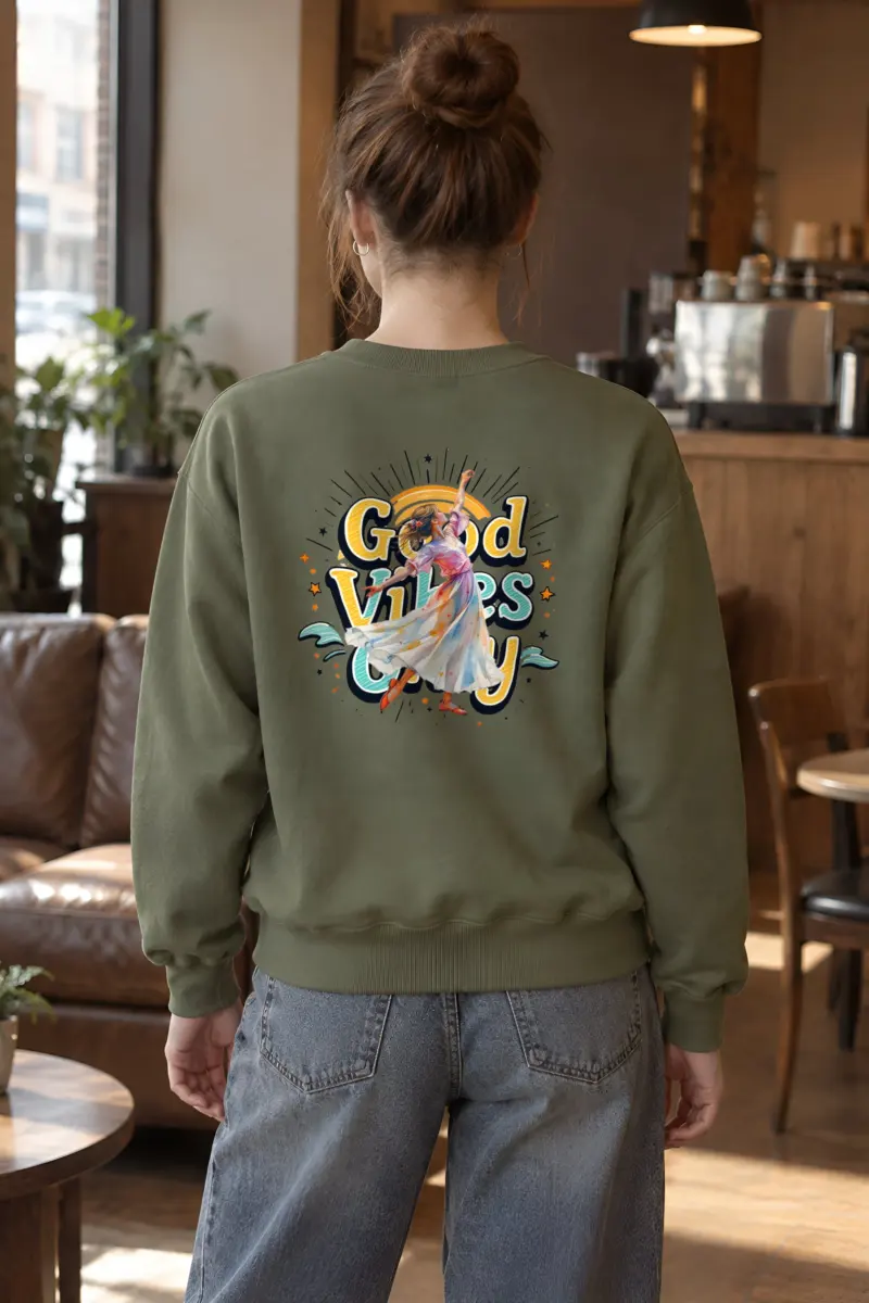 "Retro Dance Rays" Heavy Blend Unisex Crewneck Sweatshirt