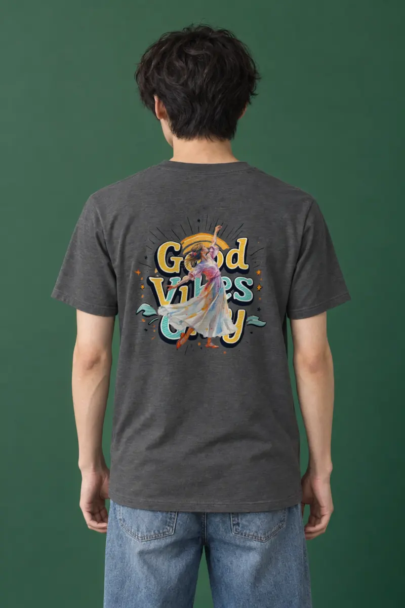 "Retro Dance Rays" Heavyweight Unisex Crewneck T-shirt