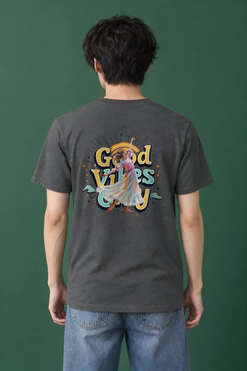 "Retro Dance Rays" Heavyweight Unisex Crewneck T-shirt