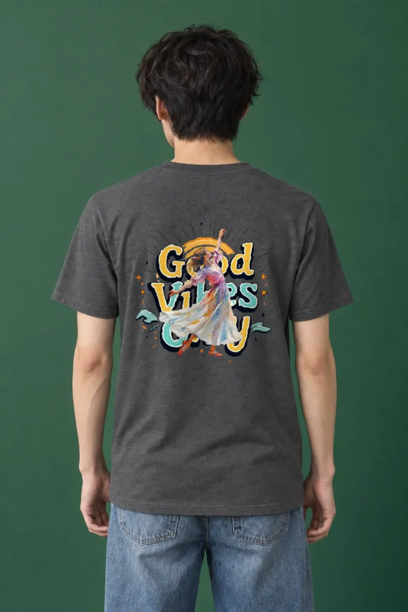 "Retro Dance Rays" Heavyweight Unisex Crewneck T-shirt