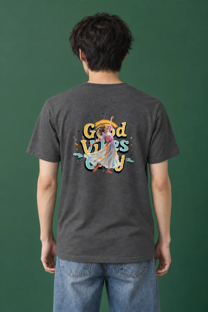 "Retro Dance Rays" Heavyweight Unisex Crewneck T-shirt